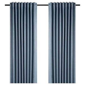 IKEA PRAKTTIDLÖSA room darkening curtains, 1 pair, light blue, 50x98 in, Ikea Ireland | 1286JFIAQ