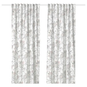 IKEA PUSSMUN curtains, 1 pair, white/multicolor, 57x98 in, Ikea Ireland | 0158DMYPG