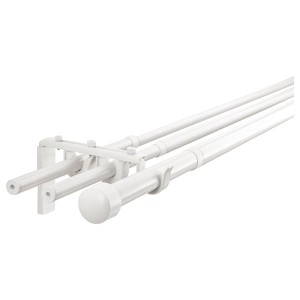 IKEA RÄCKA / HUGAD triple curtain rod combination, 47 1/4-82 5/8 in White, Ikea Ireland | 6281LQGKH