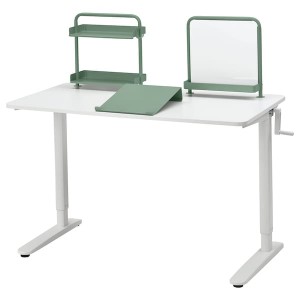 IKEA RELATERA desk combination sit/stand, 46 1/8x23 5/8 in White / Light Gray / Green, Ikea Ireland | 6825RBIUC