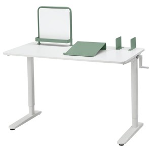 IKEA RELATERA desk combination sit/stand, 46 1/8x23 5/8 in White / Light Gray / Green, Ikea Ireland | 6371MPYZL