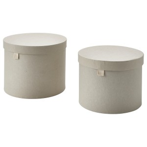 IKEA RÅGODLING storage box with lid, set of 2, natural/beige, Ikea Ireland | 4681WQCYP