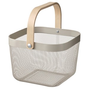IKEA RISATORP wire basket, 9 ¾x10 ¼x7 in Gray / Beige, Ikea Ireland | 5739RZOQC