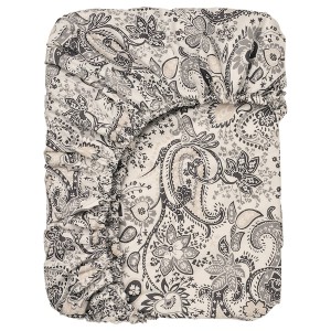 IKEA RODGERSIA fitted sheet, King Gray / White, Ikea Ireland | 6083FNTXV