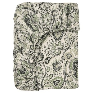 IKEA RODGERSIA fitted sheet, King Green / White, Ikea Ireland | 2531MUGAS
