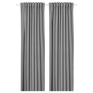 IKEA ROSENMANDEL black-out curtains, 1 pair, 53x84 in Gray, Ikea Ireland | 5860AGFCK