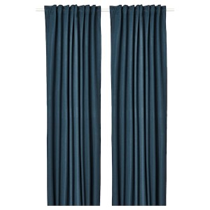 IKEA ROSENMANDEL room darkening curtains, 1 pair, 53x84 in Dark Blue, Ikea Ireland | 6279YMUJI