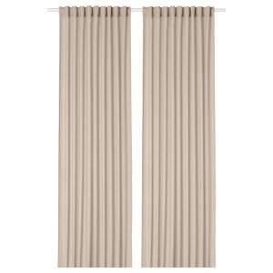 IKEA ROSENROBINIA sheer curtains, 1 pair, 57x98 in Beige, Ikea Ireland | 3604OMFNI