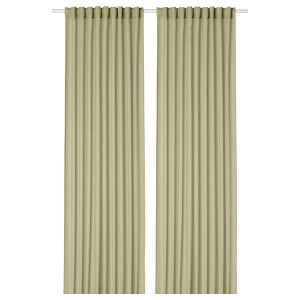 IKEA ROSENROBINIA sheer curtains, 1 pair, 57x98 in Light Olive / Green, Ikea Ireland | 6709DEFXI