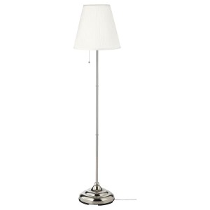 IKEA ÅRSTID Floor lamp with LED bulb, nickel plated, white, Ikea Ireland | 3546ZYQXP