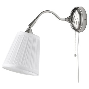 IKEA ÅRSTID Wall lamp with LED bulb, nickel plated, white, Ikea Ireland | 1469PBLSA