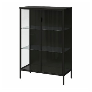 IKEA RUDSTA glass-door cabinet, anthracite, 31 1/2x14 5/8x47 1/4 in, Ikea Ireland | 1709JKPTC