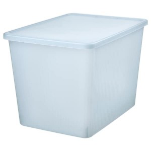 IKEA RYKTA storage box with lid, transparent gray-blue, 14 ¼x19 ¾x13 ¾ in/12 gallon, Ikea Ireland | 8907PUYBX