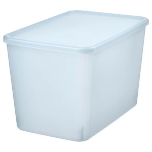 IKEA RYKTA storage box with lid, transparent gray-blue, 9 ½x14 ¼x9 in/4 gallon, Ikea Ireland | 9706AZHPD