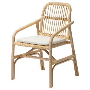 IKEA SALNÖ / GRYTTOM chair with cushion Armrests Rattan / Gransel Natural, Ikea Ireland | 1078UWLKA
