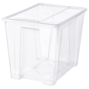 IKEA SAMLA box with lid, clear, 22 ½x15 ¼x16 ½ in/17 gallon, Ikea Ireland | 1670DWFJZ