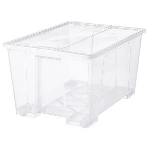 IKEA SAMLA box with lid, clear, 31x22 ½x17 in/34 gallon, Ikea Ireland | 5891EAUBT