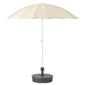 IKEA SAMSÖ umbrella with base, beige/Grytö dark gray, 78 3/4 in, Ikea Ireland | 2974DPWML