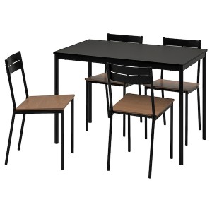 IKEA SANDSBERG / SANDSBERG table and 4 chairs, black/black, 43 1/4x26 3/8 in, Ikea Ireland | 7201UBJZS