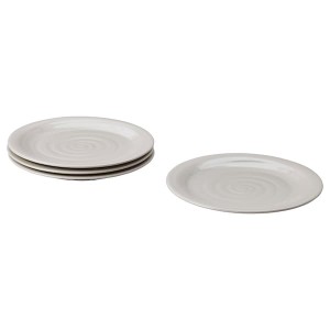 IKEA SANDSKÄDDA plate, light grey-beige, 10 in, 4 pack, Ikea Ireland | 7291CNFAM