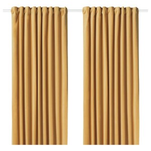 IKEA SANELA Room darkening curtains, 1 pair, 55x118 in Golden Brown, Ikea Ireland | 2173MDBWJ