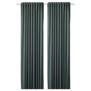 IKEA SANELA room darkening curtains, 1 pair, 55x98 in Gray / Green, Ikea Ireland | 2419SDBPL