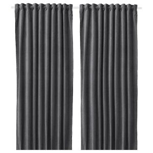 IKEA SANELA room darkening curtains, 1 pair, 55x98 in Dark Gray, Ikea Ireland | 5021SRQIK