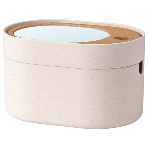 IKEA SAXBORGA storage box with mirrored lid, plastic cork, 9 ½x6 ¾ in, Ikea Ireland | 2843QWDNV