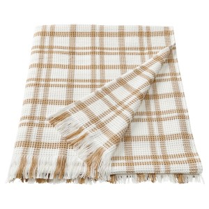 IKEA SIKELVINGE throw, 51x67 in White Dark Beige / Check, Ikea Ireland | 2407LOFRY