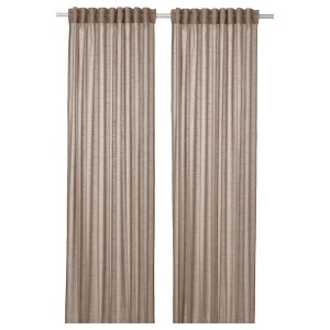 IKEA SILVERLÖNN sheer curtains, 1 pair, 57x98 in Beige, Ikea Ireland | 1275OLQVS