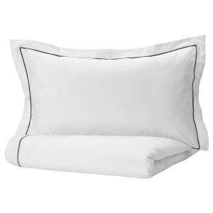 IKEA SILVERTISTEL duvet cover and pillowcase(s), Full/Queen (Double/Queen) White / Dark Gray, Ikea Ireland | 3795TQPNH