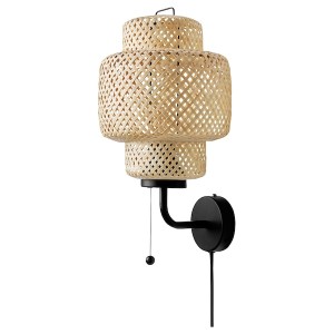 IKEA SINNERLIG wall lamp with LED bulb, bamboo/handmade, Ikea Ireland | 9762WHGCM