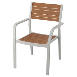 IKEA SJÄLLAND armchair, outdoor, light gray/light brown, Ikea Ireland | 5926RJGTD