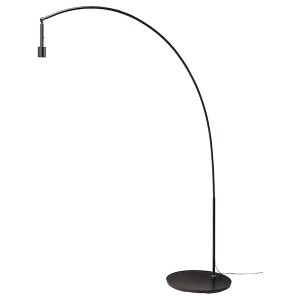 IKEA SKAFTET floor lamp base w light blb, arched, black, Ikea Ireland | 7659DFXHW