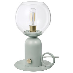 IKEA ÅSKMULLER table lamp with LED bulb, 9 in Gray / Green, Ikea Ireland | 4735EBXHR
