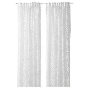IKEA SKÄREFLY sheer curtains, 1 pair, 57x98 in White, Ikea Ireland | 5392LMASD