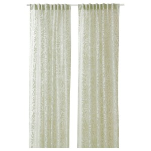 IKEA SKÄREFLY sheer curtains, 1 pair, 57x98 in Green, Ikea Ireland | 3451HEKDX