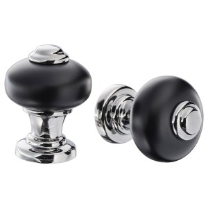 IKEA SKÄRHAMN knob, black/chrome plated, 7/8 in, 2 pack, Ikea Ireland | 2104HTKQX