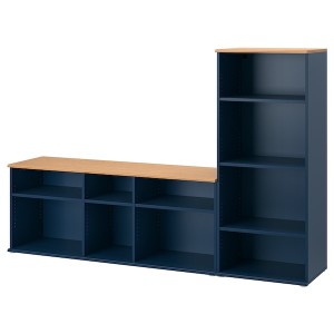 IKEA SKRUVBY TV storage combination, 85x15x55 1/8 in Black / Blue, Ikea Ireland | 9628GKWSP