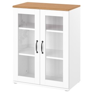 IKEA SKRUVBY cabinet with glass doors, 27 1/2x35 3/8 in White, Ikea Ireland | 3546VCAHK