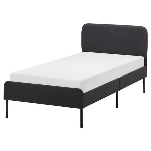 IKEA SLATTUM upholstered bed frame, Twin Vissle Dark Gray, Ikea Ireland | 4720SXUJI