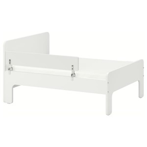 IKEA SLÄKT / NATTAPA ext bed frm w guard rl+slat bd base, 38 1/4x74 3/4 in White, Ikea Ireland | 7194VLKFG