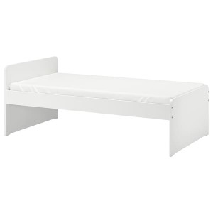 IKEA SLÄKT bed frame with slatted bed base, Twin White, Ikea Ireland | 4293XJTUC