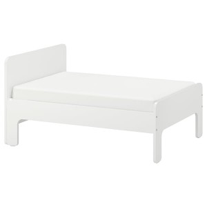 IKEA SLÄKT ext bed frame with slatted bed base, 38 1/4x74 3/4 in White, Ikea Ireland | 8560BRZSE