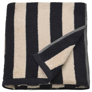 IKEA SLÅNHÖSTMAL bath sheet, 39x59 in Black / Light Beige Stripe, Ikea Ireland | 8516SWOHL