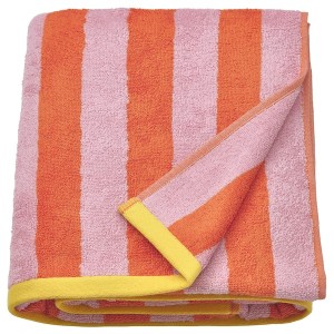 IKEA SLÅNHÖSTMAL bath sheet, 39x59 in Orange / Pink Stripe, Ikea Ireland | 0658KJEYP
