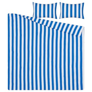 IKEA SLÅNHÖSTMAL comforter set, Full/Queen Blue / White, Ikea Ireland | 8359BQORP