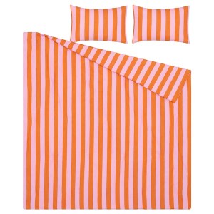IKEA SLÅNHÖSTMAL comforter set, Full/Queen Pink / Orange, Ikea Ireland | 4560GJZUV