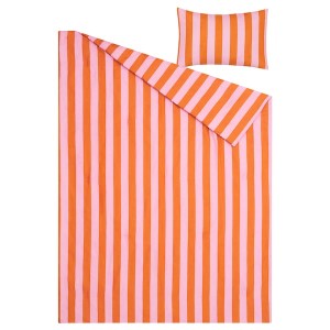 IKEA SLÅNHÖSTMAL comforter set, Twin/Twin X-long Pink / Orange, Ikea Ireland | 1430QORKX