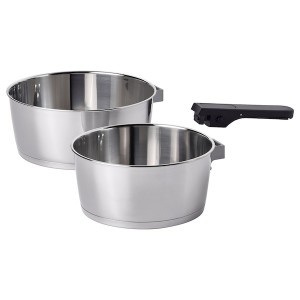 IKEA SLÄTROCKA cookware set with detachable handle Saucepan Stainless Steel, Ikea Ireland | 0782HJLEK